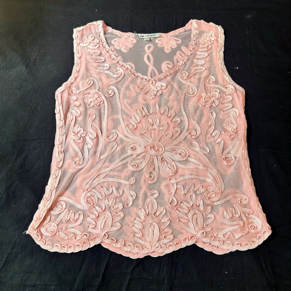 Andrea Rosati Sheer Pink Top/Blouse